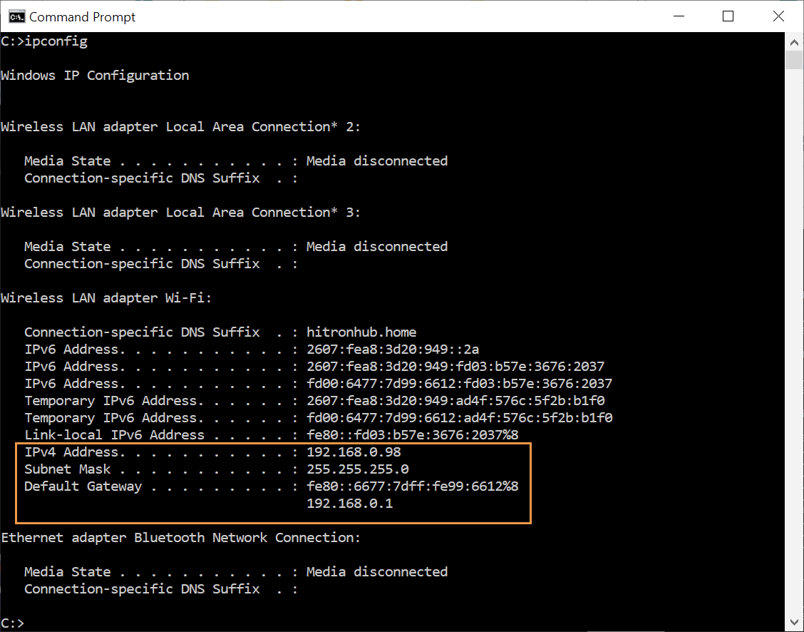 CMD Ipconfig